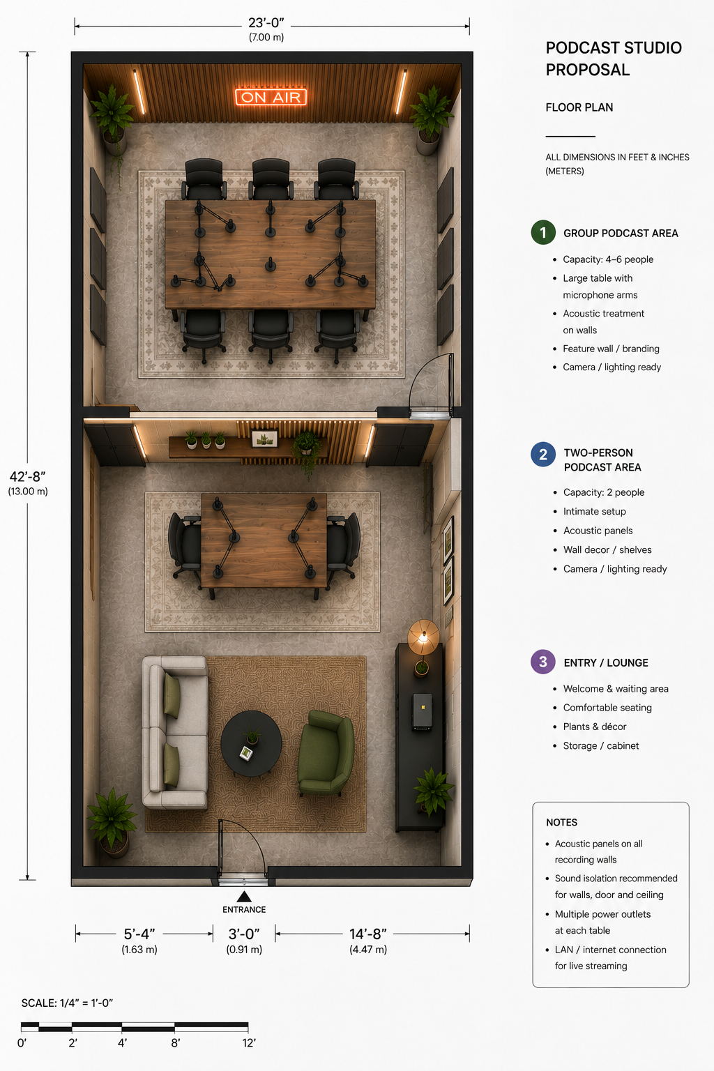 Floor plan of the Studio